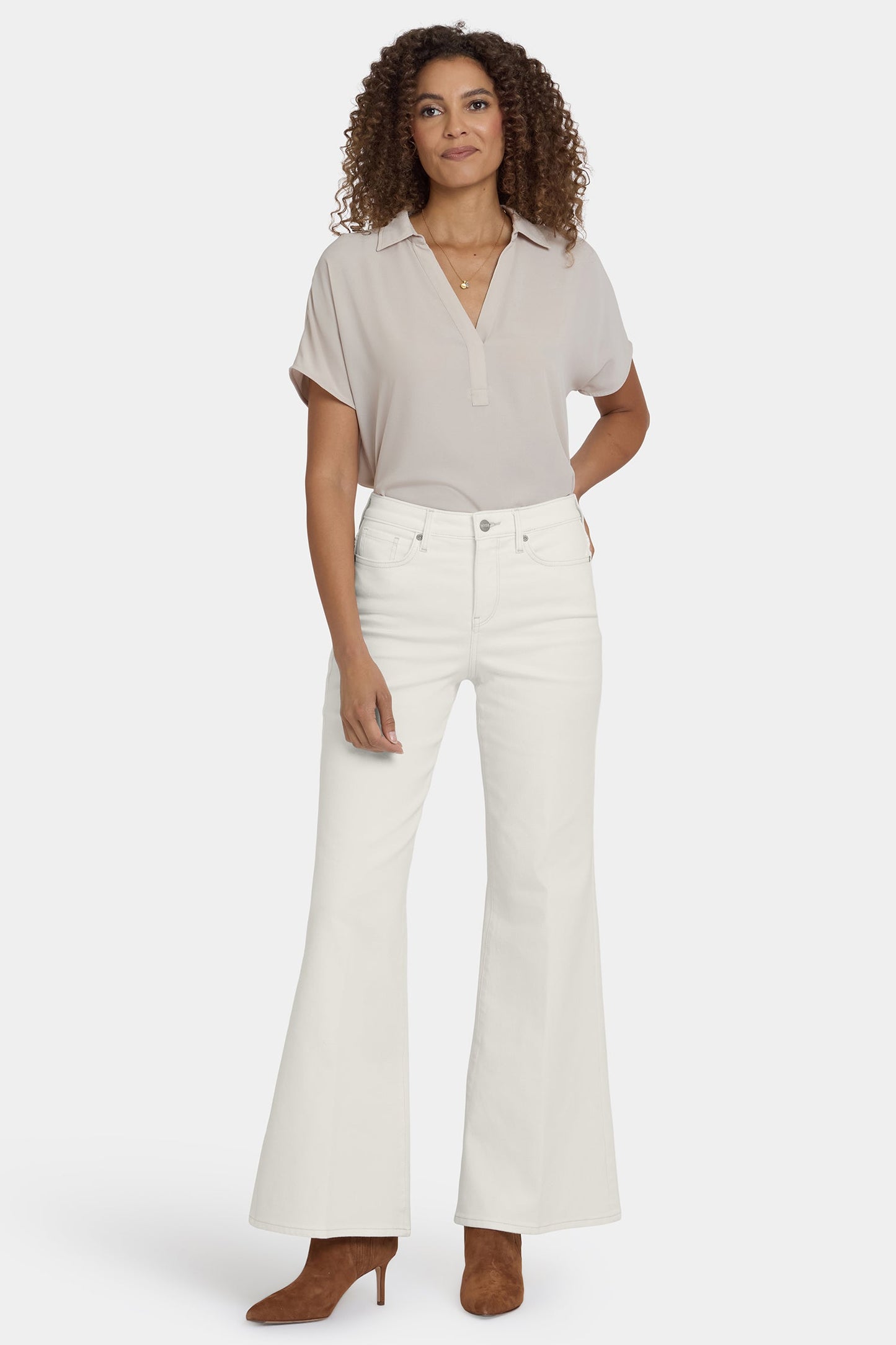 Mia Palazzo Jeans - Winter White