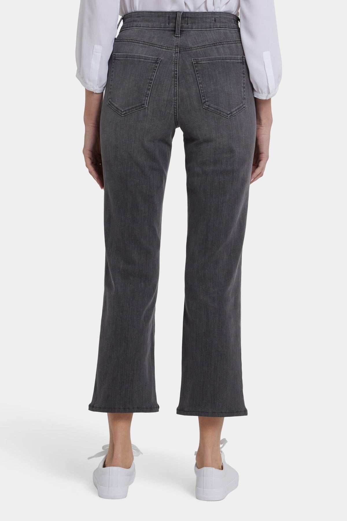 Grey Denim Marilyn Straight Ankle Jeans - Back View On Model | NYDJ Apparel