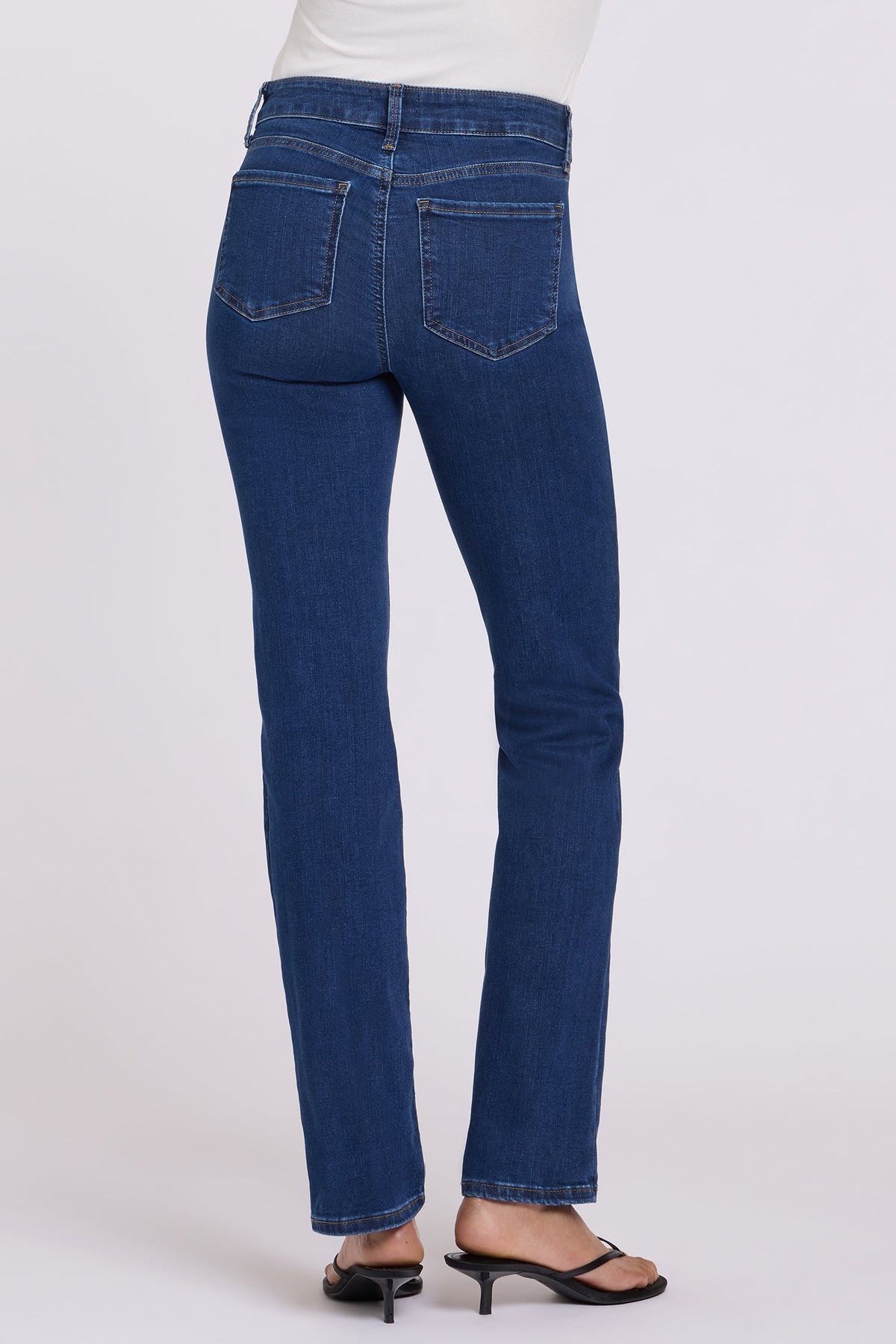 Quinn Blue Denim Marilyn Straight Jeans - Back View On Model | NYDJ Apparel