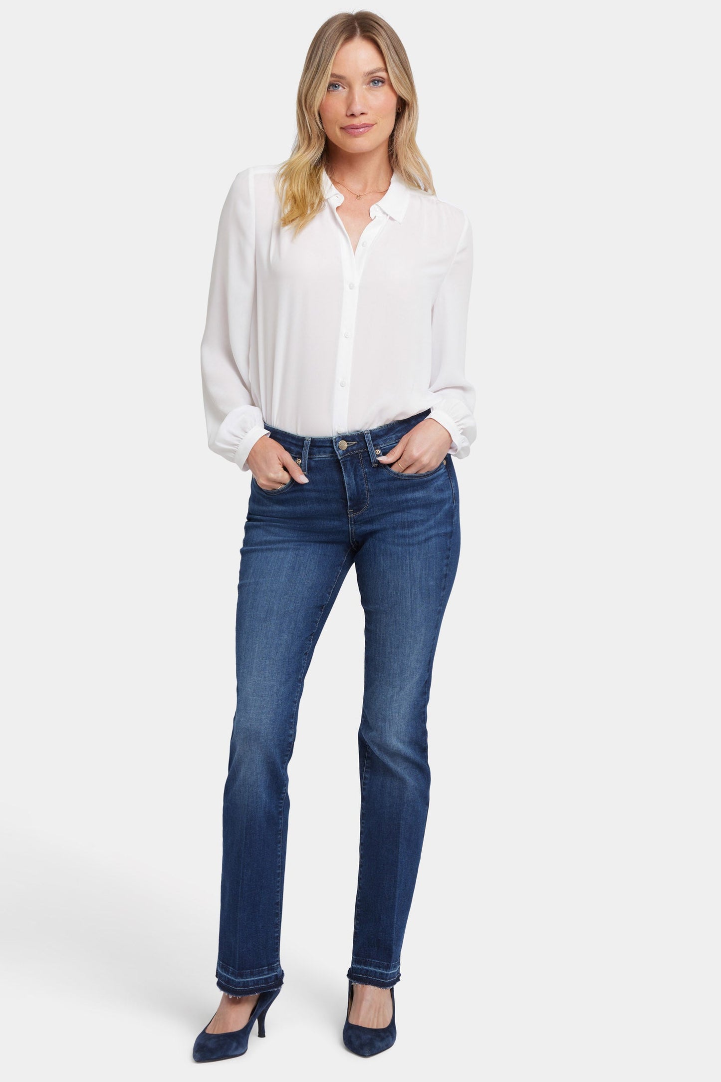 Barbara Bootcut Jeans With Leg Creases And Released Hems - Vantage