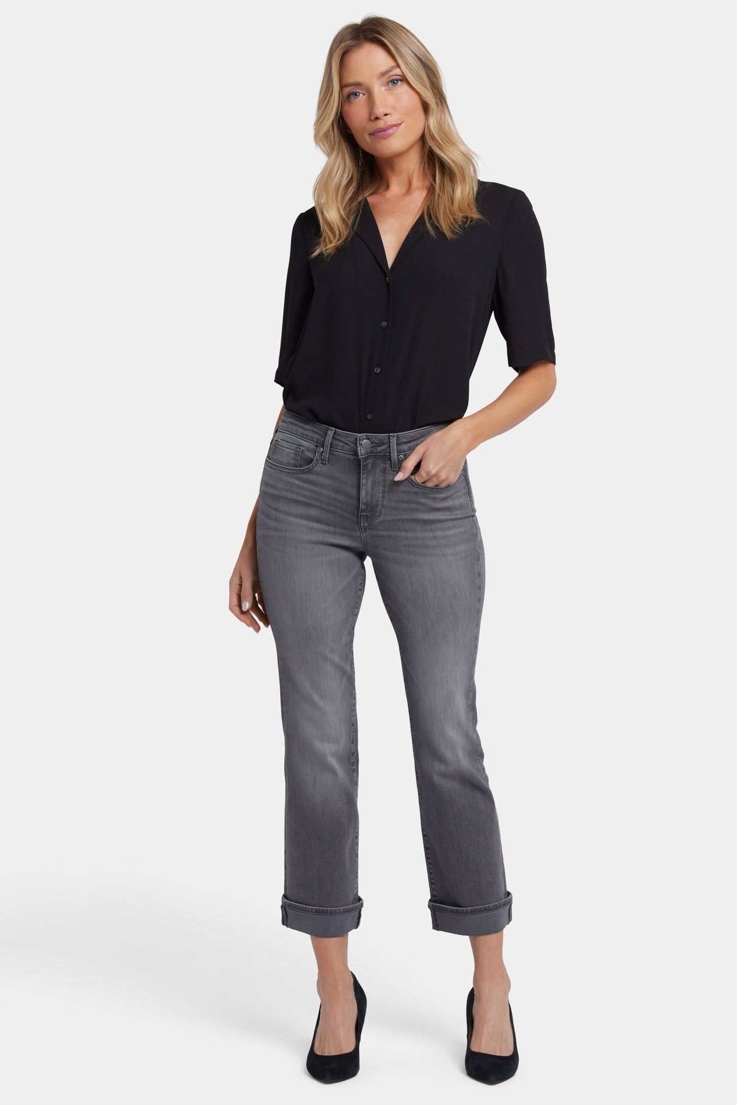 Barbara Bootcut Ankle Jeans - Harbor Gray