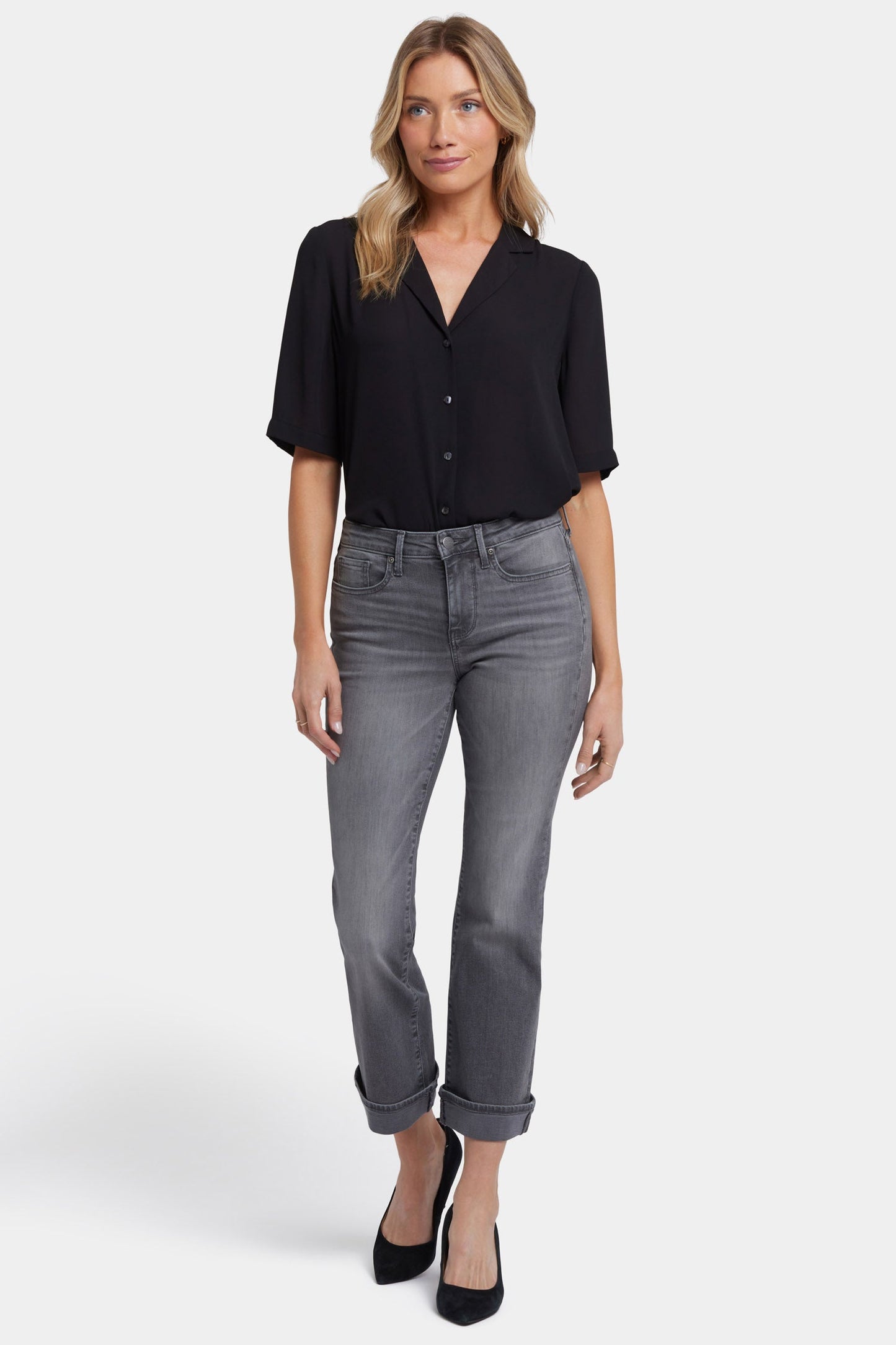 Barbara Bootcut Ankle Jeans - Harbor Gray