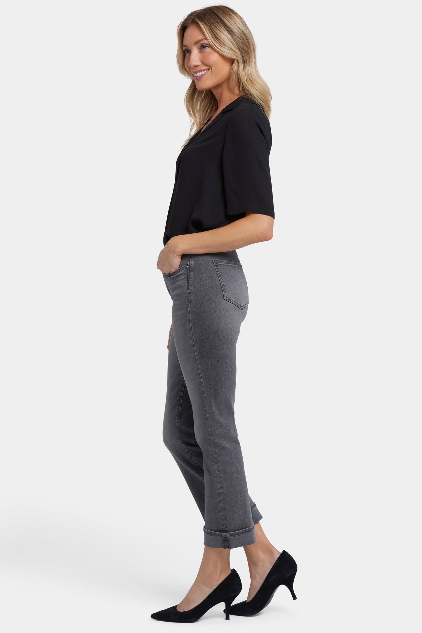 Barbara Bootcut Ankle Jeans - Harbor Gray