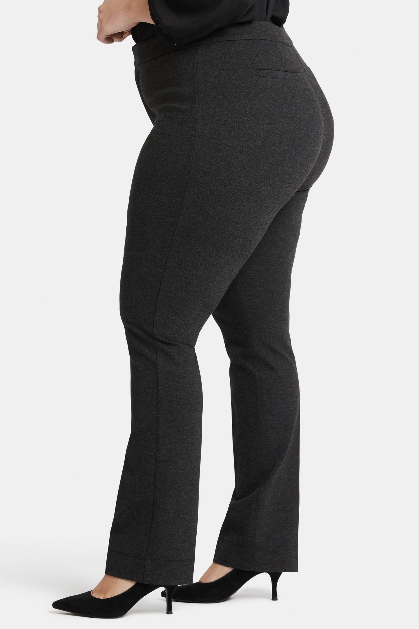 Slim Trouser Pants In Plus Size - Charcoal Heathered